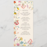 Delicate wildflower floral garden Wedding  Menu<br><div class="desc">Delicate Wildflower floral garden Wedding Menu Card. Great for a garden, outdoor, or boho feel! Features dried or pressed flowers in muted bright pastel colours. All wording can be changed! Perfect for any occasion, birthday, engagement party, graduation, retirement or bridal shower. To make more changes go to Personalize this template....</div>