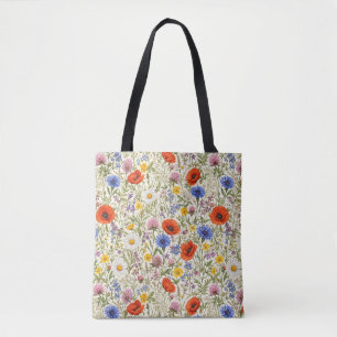 Delicate Wildflower Meadow Blooms Tote Bag
