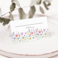Delicate Wildflower Meadow Wedding Place Card