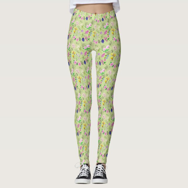 Delicate wildflower print All-Over-Print Leggings (Front)