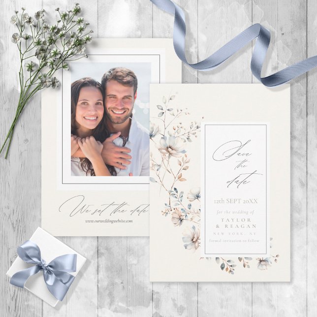 Delicate Wildflower Watercolor Wedding ID1102 Save The Date (Creator Uploaded)