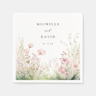 Delicate Wildflower Wedding Napkin