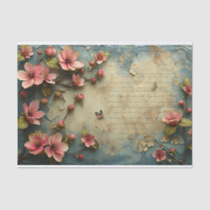 Delicate Wildflowers and a Butterfly Tissue Paper