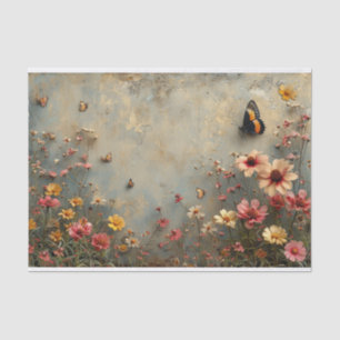 Delicate Wildflowers and a Butterfly Tissue Paper