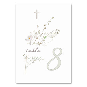 delicate wildflowers bouquet Baptism n 8 Table Number
