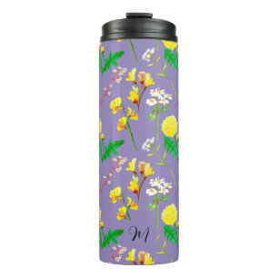 Delicate wildflowers in purple. Custom. Thermal Tumbler