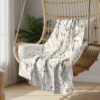 Delicate Wildflowers  Sherpa Blanket