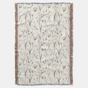 Delicate Wildflowers Throw Blanket