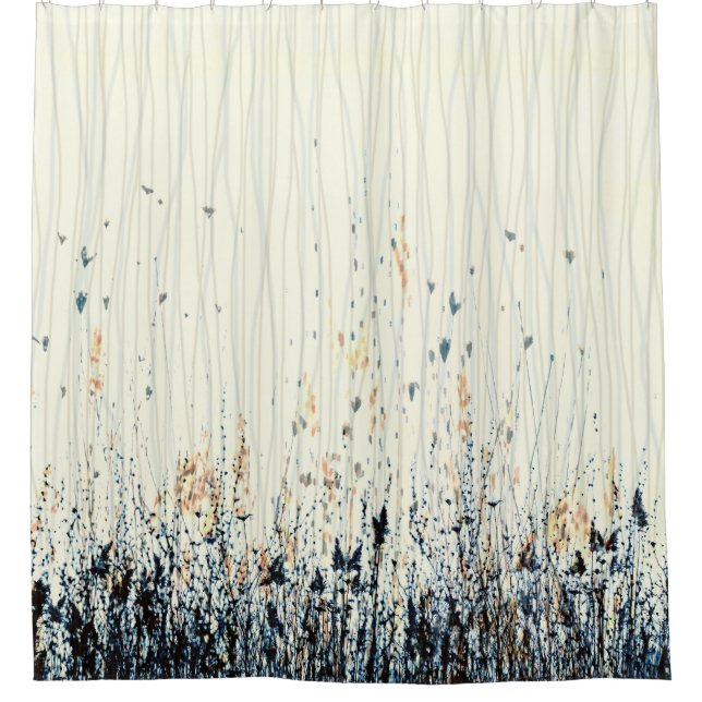 Delicate Wildflowers Watercolou Indigo Blue Yellow (Front)