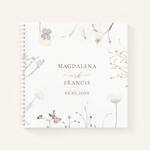 delicate wildflowers wedding Guest Book