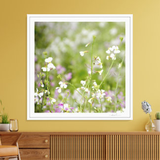 Delicate Wildflowers, white & lavender by Sidharta Canvas Print