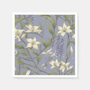 Delicate Willow Branches And Flowers Napkin