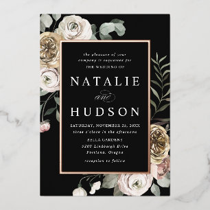 Delicate Winter Floral Frame Wedding