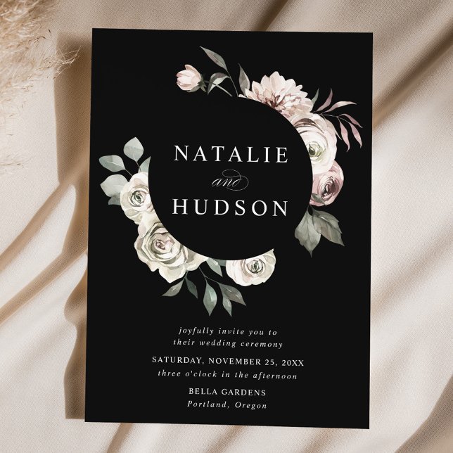 Delicate Winter Floral Frame Wedding Invitation (Creator Uploaded)