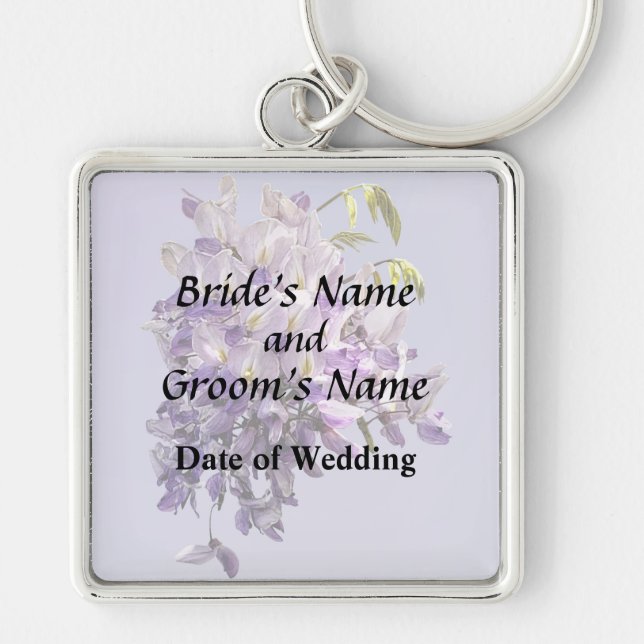 Delicate Wisteria Wedding Products Keychain (Front)