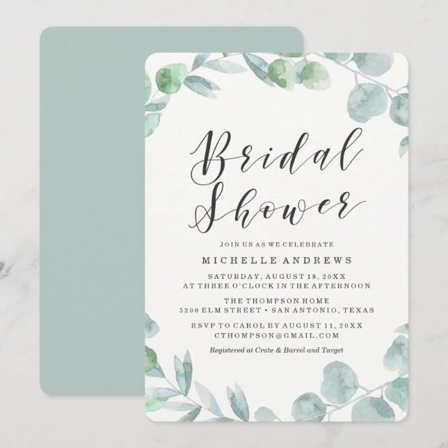 Delicate Wreath | Bridal Shower Invitation (Front/Back)