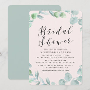Delicate Wreath   Bridal Shower Invitation