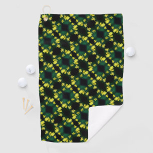 Delicate Yellow Daisy Wildflowers Abstract Pattern Golf Towel