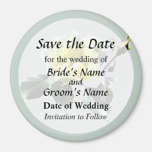 Delicate Yellow Rose Save the Date Magnet