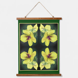 Delicate Yellow Wildflower Abstract Art Hanging Tapestry