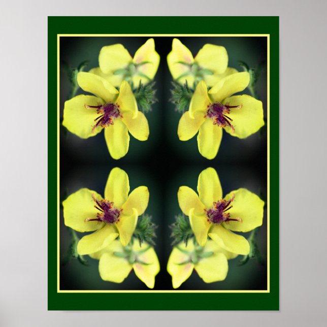 Delicate Yellow Wildflower Abstract Art Poster (Front)