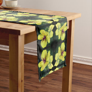 Delicate Yellow Wildflower Abstract Art   Short Table Runner