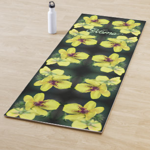 Delicate Yellow Wildflower Abstract Personalized Yoga Mat