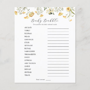 Delicate Yellow Wildflower Baby Babble Scramble