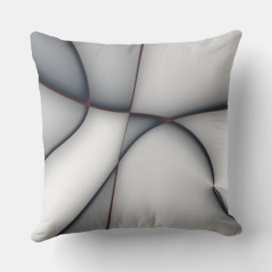 Delicately convex grey piece cutouts throw pillow