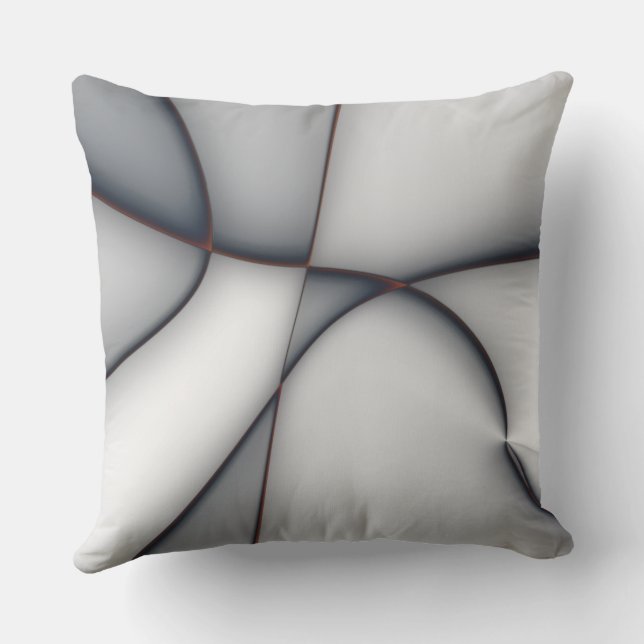 Delicately convex grey piece cutouts throw pillow (Back)