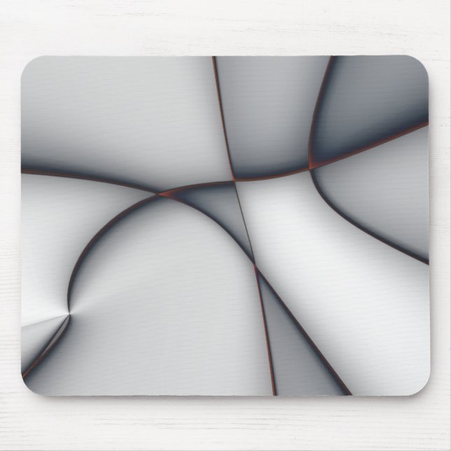 Delicately convex grey piece cutouts throw pillow mouse pad (Front)