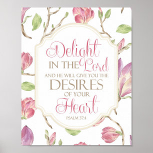 Délice dans le Seigneur, Aquarelle Floral Poster