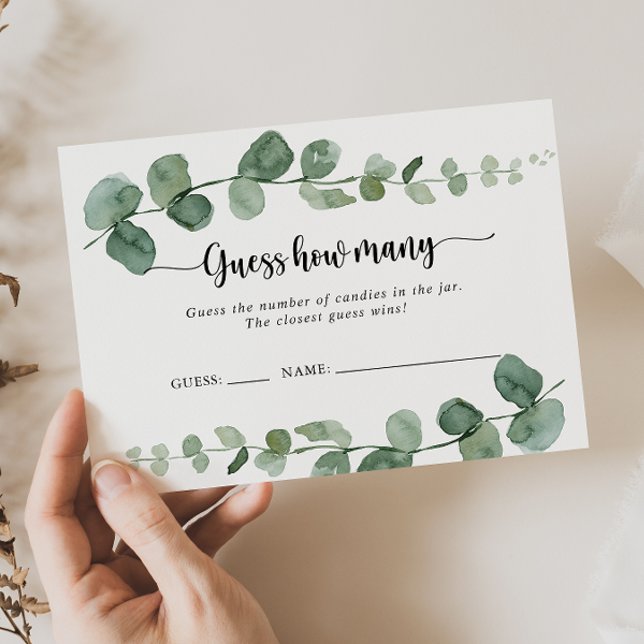 Délice Eucalyptus Devinez Combien De Carte De Jeu (Créateur téléchargé)