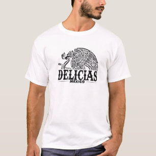 Delicias Mexico Eagle Retro Vintage Distressed T-Shirt