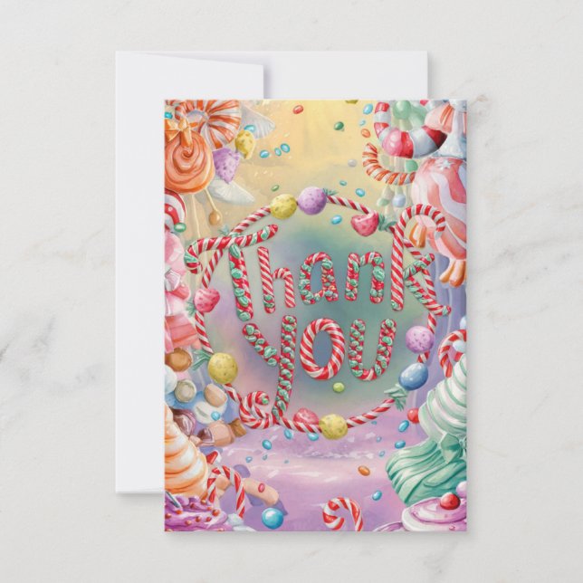 Délicieux carte de remerciements Candyland (Devant)