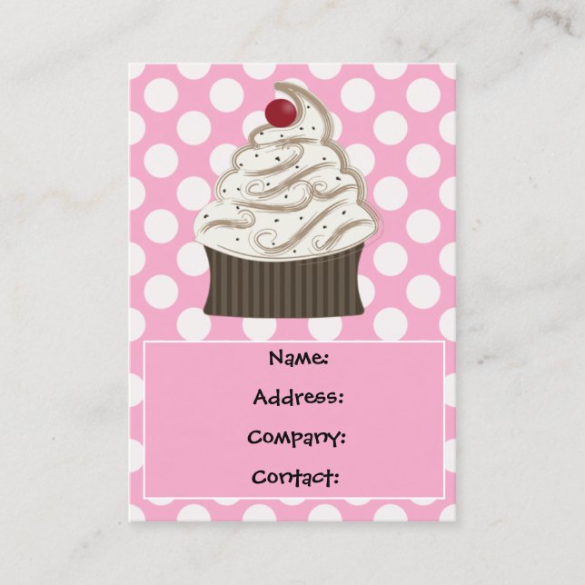 délicieux cartes de visite de cupcake (Devant)