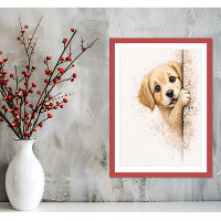 Délicieux chiot qui regarde - Art mural - Impressi