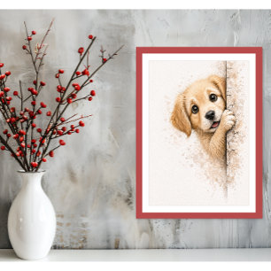 Délicieux chiot qui regarde - Art mural - Impressi