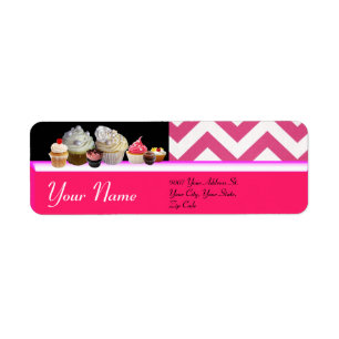 DÉLICIEUX CUPCAKES DESERT SHOP, Chevron Rose Blanc