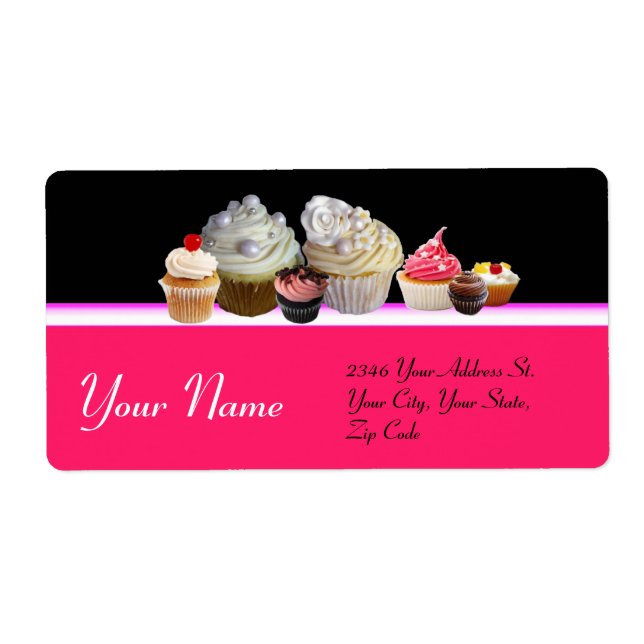 DÉLICIEUX CUPCAKES DESERT SHOP, Rose Black Fuchsia (Devant)