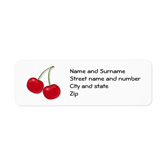 Délicieux étiquettes de adresse de cerises rouges (Devant)