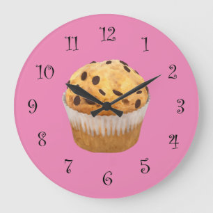 Délicieux Muffin Rose Cuisine Horloge Mur