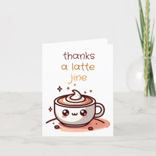 délicieux Un Latte Café Merci Cartes