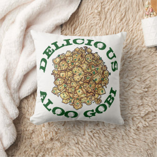 Delicious Aloo Gobi Indian Food Cauliflower Curry Throw Pillow