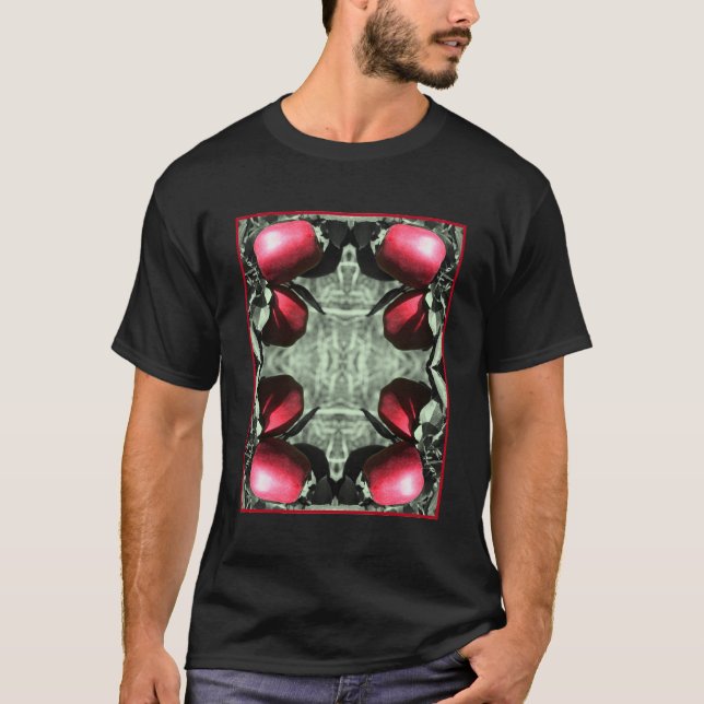 Delicious Apples On Tree Partial Colour Abstract T-Shirt (Front)