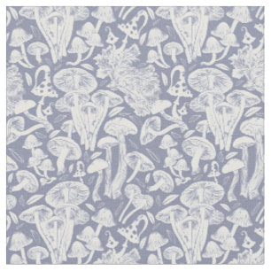 Delicious autumn poison mushrooms fungus toads  fabric