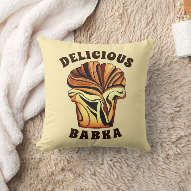 Delicious Babka Chocolate Bread Loaf Jewish Bakery Throw Pillow (Blanket)