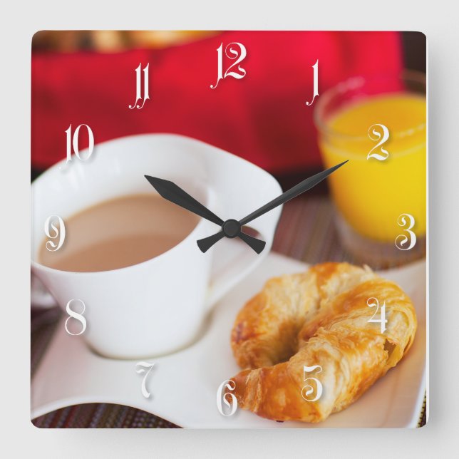 Delicious breakfast square wall clock (Front)