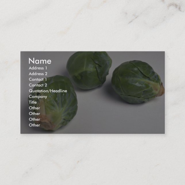 Delicious Brussel sprouts Business Card (Front)