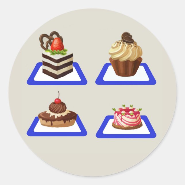 Delicious Cake Stand Classic Round Sticker (Front)